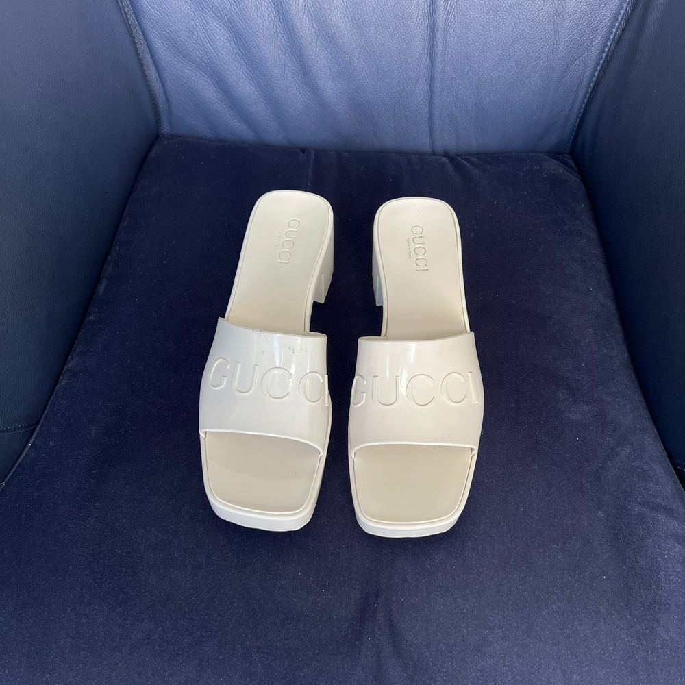 Gucci Women’s Jelly Platform Mules – Ivory (Made in Italy)